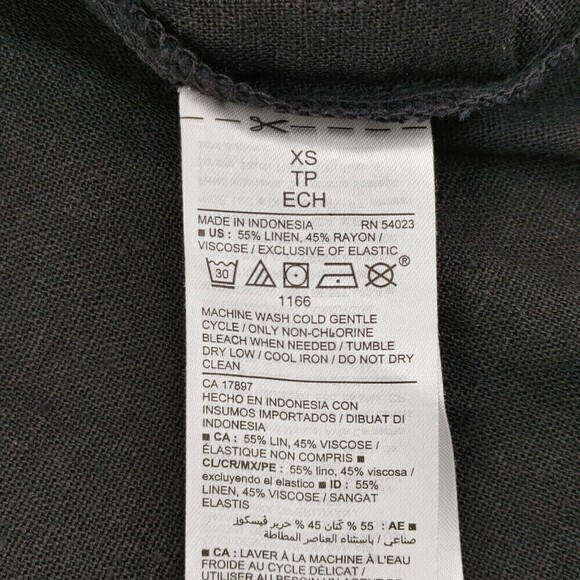 Old Navy Dress Women XS Black Jack Linen-Blend Sleeveless Ruffled Smocked Boho - Picture 9 of 14